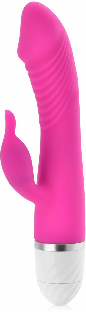 ग्रूव्स और क्लिटोरल स्टिमुलेटर गुलाबी के साथ वाइब्रेटर