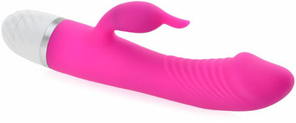 ग्रूव्स और क्लिटोरल स्टिमुलेटर गुलाबी के साथ वाइब्रेटर