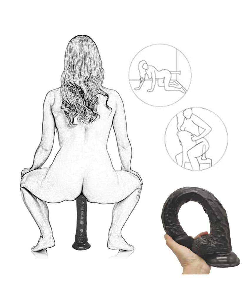 18 inch Extra Large Black Dildo with Suction Cup