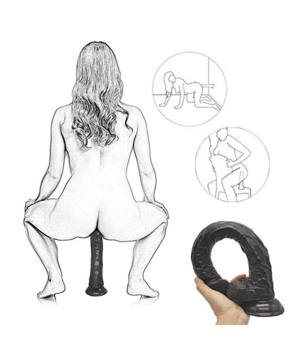 18 inch Extra Large Black Dildo with Suction Cup