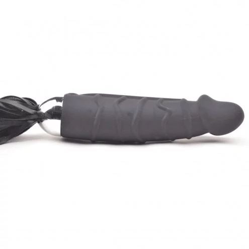 Black Dildo Vibrator With Black Tail