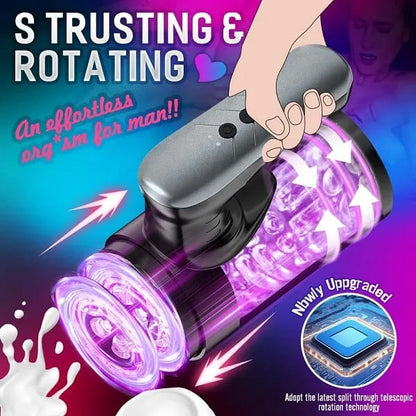 Automatic Open Ended Stroker Thrusting & Rotating Male Masturbator