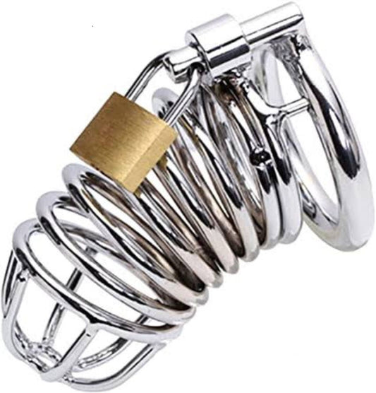 Male Chastity Device Steel Metal Silver Cock Cage 222