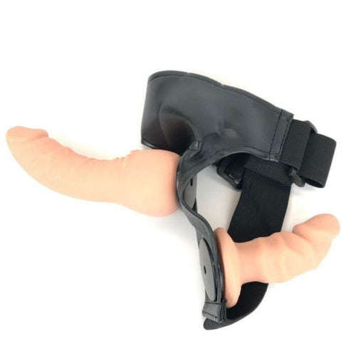 Double Dildo with Strap-On Adjustable Belt
