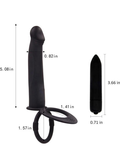 Black Dildo Vibration With Ring/Double Penetration Anal Dildo Strapon For Men