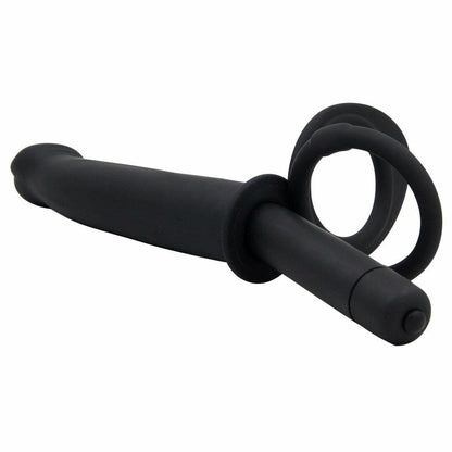 Black Dildo Vibration With Ring/Double Penetration Anal Dildo Strapon For Men