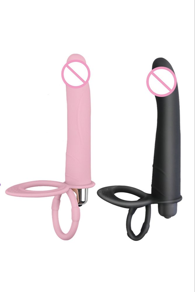Black Dildo Vibration With Ring/Double Penetration Anal Dildo Strapon For Men