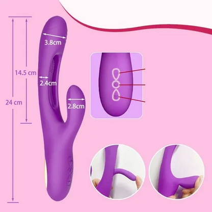 G-Spot Flutter Rabbit Clitoris Stimulator With 7 Vibration Toy For Couples