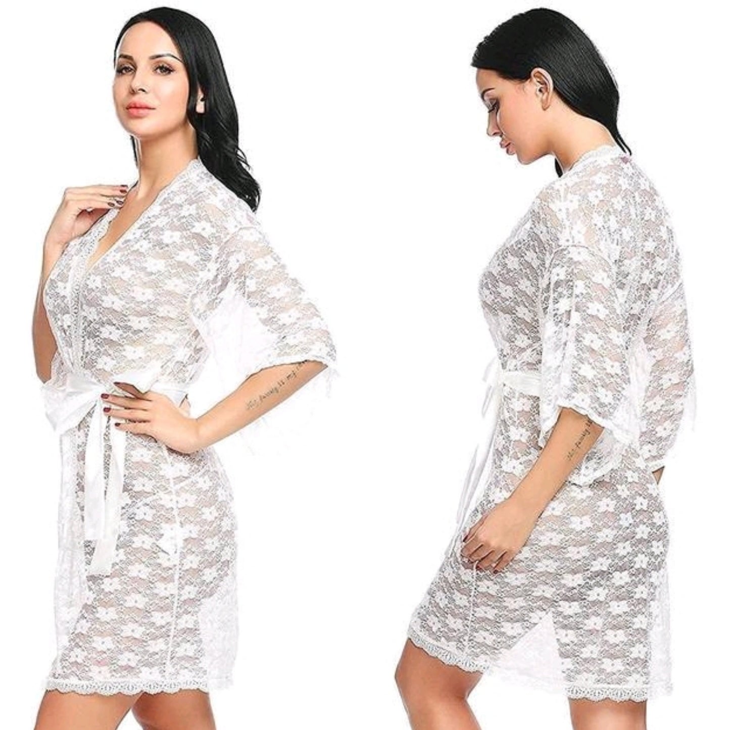 महिलाओं की लेस नाइटी रोब