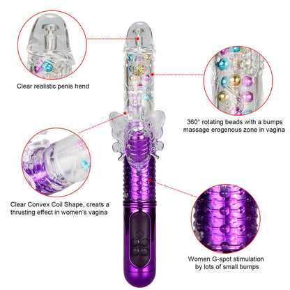 G-Spot Rabbit Vibrating Dildo Dual Stimulation Massager