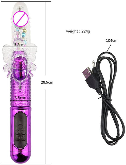 G-Spot Rabbit Vibrating Dildo Dual Stimulation Massager