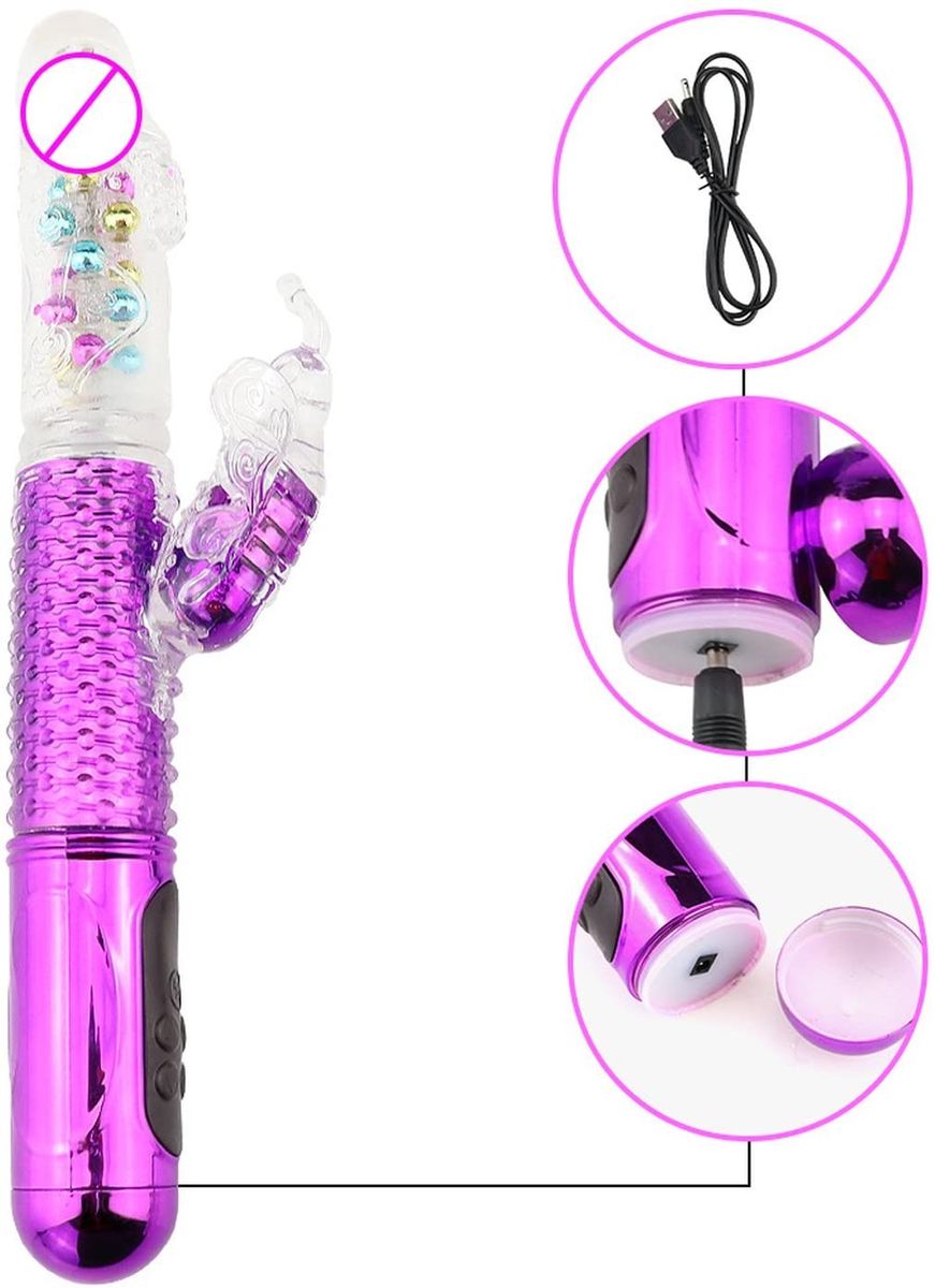G-Spot Rabbit Vibrating Dildo Dual Stimulation Massager