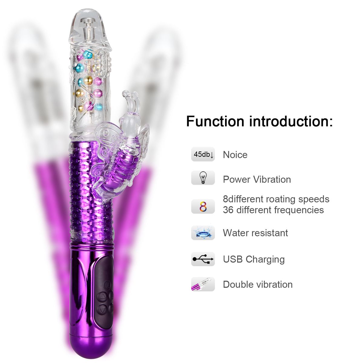 G-Spot Rabbit Vibrating Dildo Dual Stimulation Massager