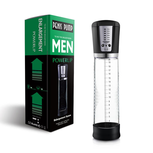Power UP Vacuum Cylinder Electric Enlargement Penis Pump USB Rechargeable