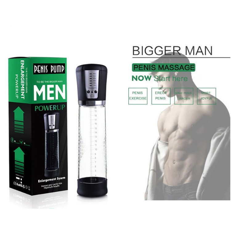 Power UP Vacuum Cylinder Electric Enlargement Penis Pump USB Rechargeable
