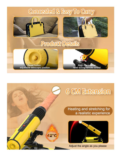 Leather Bag Female Sex Machine With Dildo