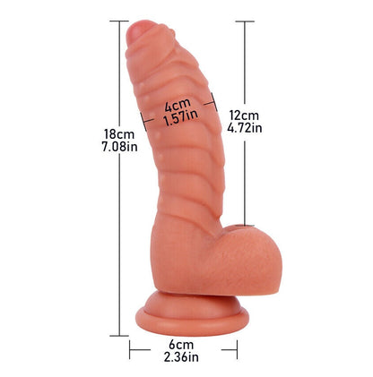Silicone Caterpillar Shaped Soft Penis Dragon Dildo With Suction Up