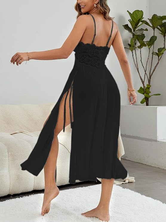 Women’s Fancy Lace Bodice Maxi Nightgown