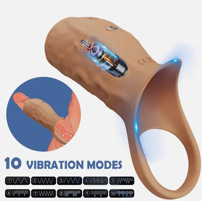 Open Half-Sleeve Vibrating Extension Ring – For Men & Couples