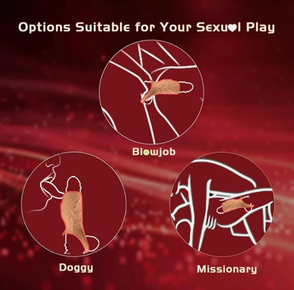 Open Half-Sleeve Vibrating Extension Ring – For Men & Couples