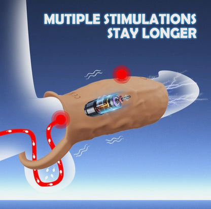 Open Half-Sleeve Vibrating Extension Ring – For Men & Couples